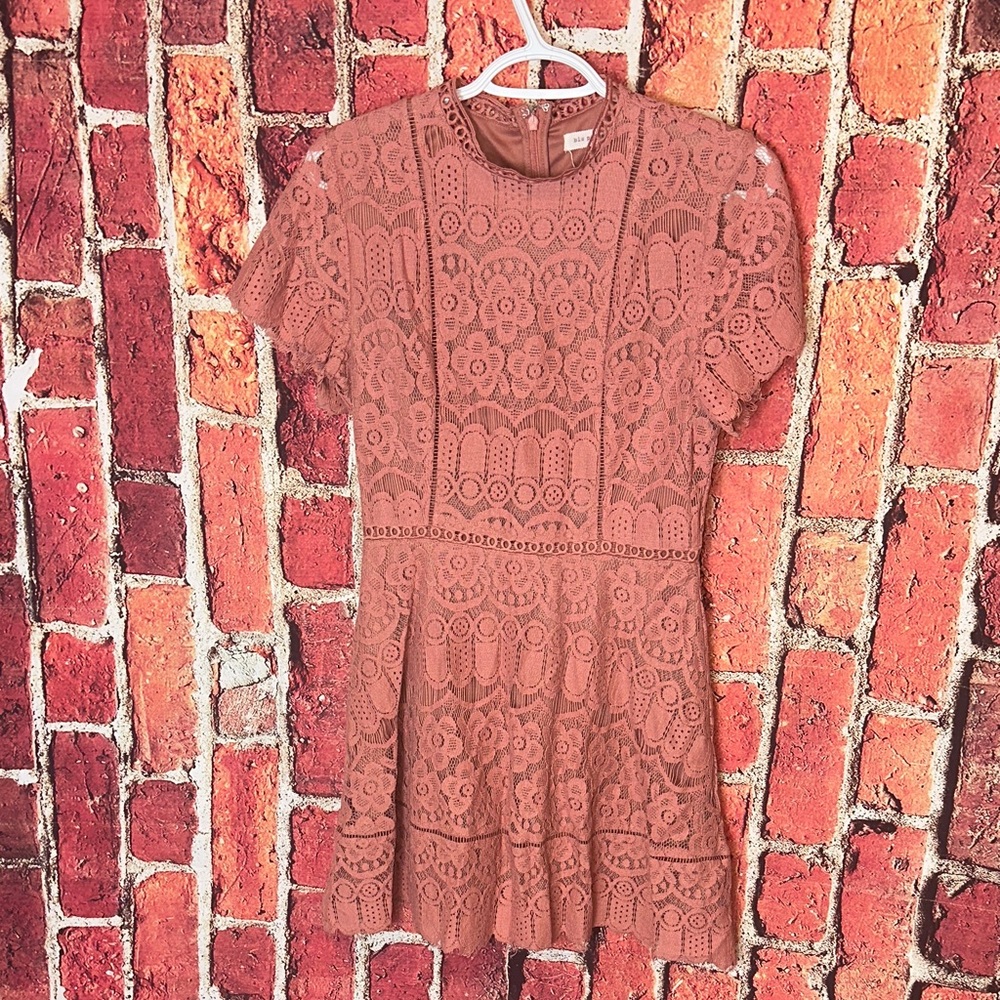 Blu Pepper Rose Lace Short Sleeve women’s  Dress Small